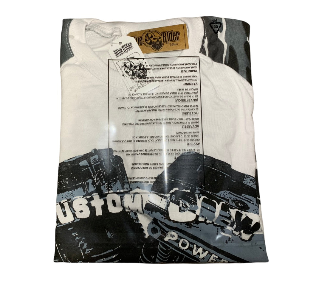 Camouflage T-Shirt für Motorrad Biker – Custom Crew Skull Design, Cooles Shirt für Motorenthusiasten