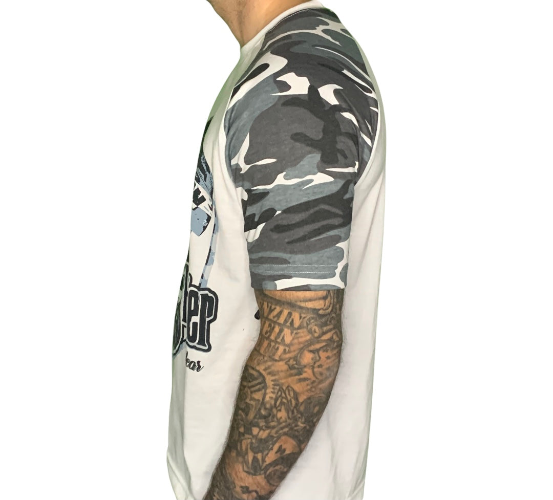 Camouflage T- Shirt Motorrad Biker Shirt Custom Crew Skull Motor