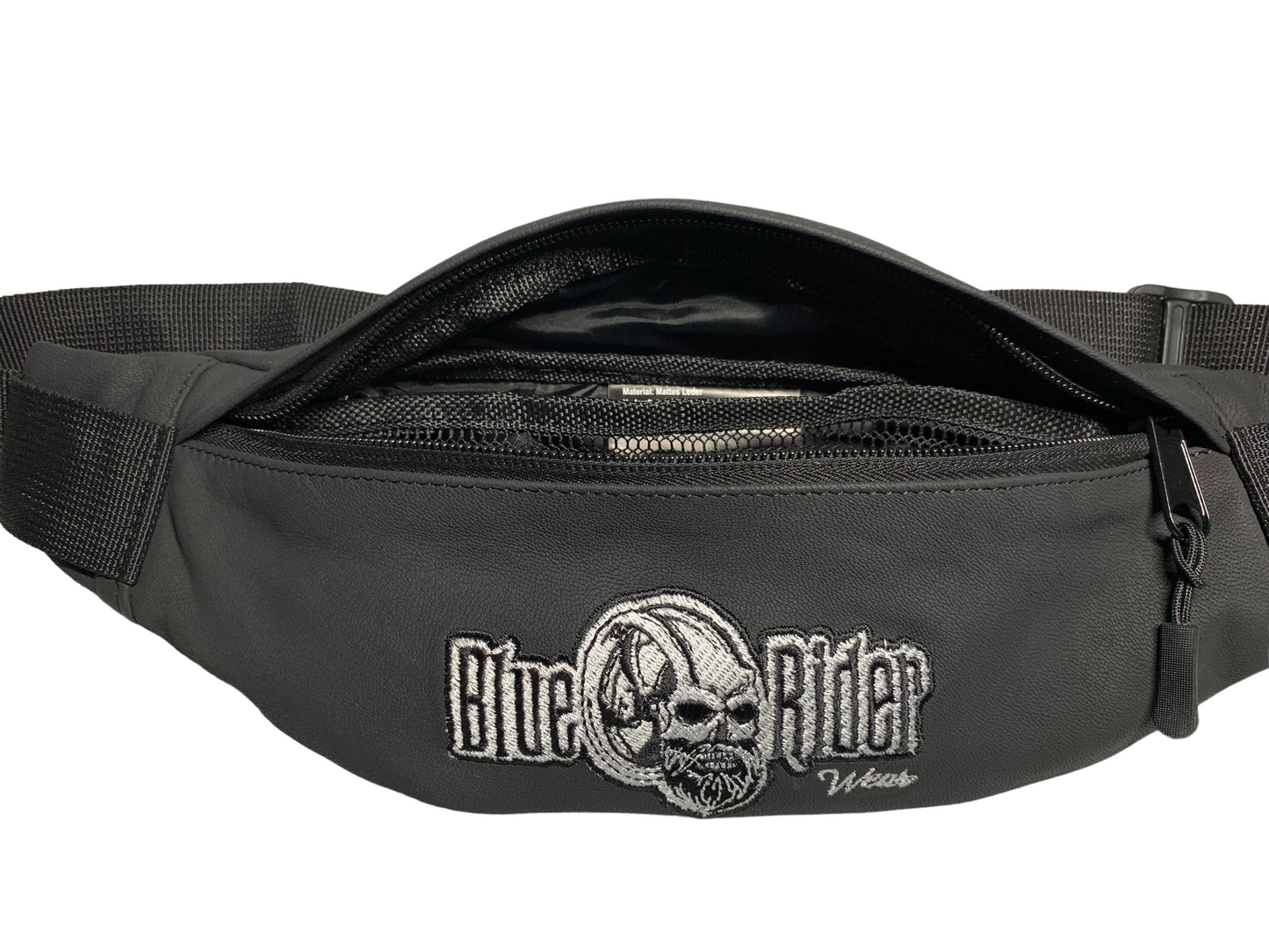 Blue Rider Wear Leder Umhängetasche Schwarz