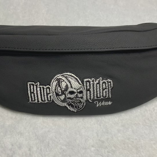 Blue Rider Wear Leder Umhängetasche Schwarz